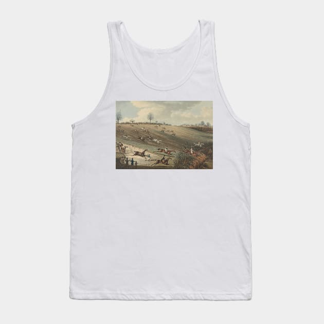 Steeple-chasing - St. Albans Grand Steeple Chase - Within View by Charles Hunt Tank Top by Classic Art Stall